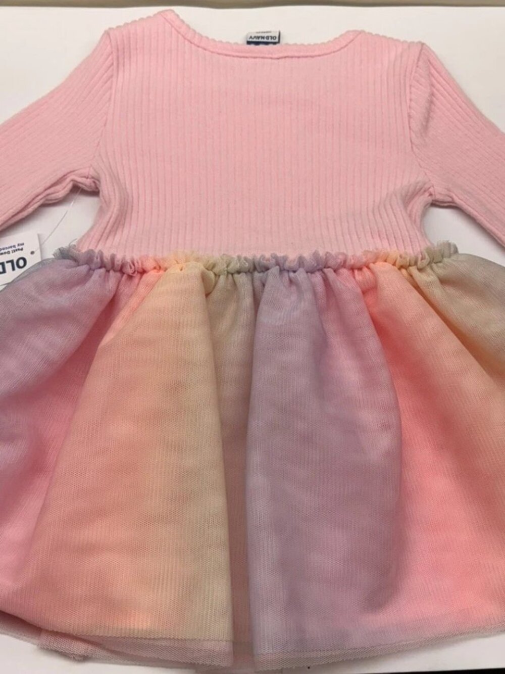 OLD NAVY Printed Long-Sleeve Ribbed Tutu Dress for Baby 3-6 MONTHS